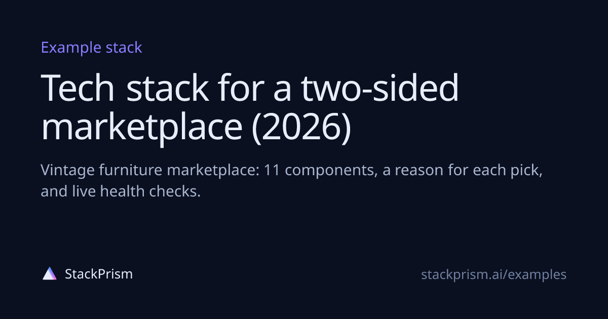 Tech stack for a two-sided marketplace (2026) | StackPrism